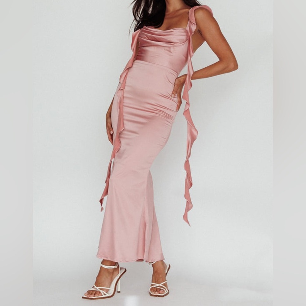 Selfie Leslie Pink Satin Dress